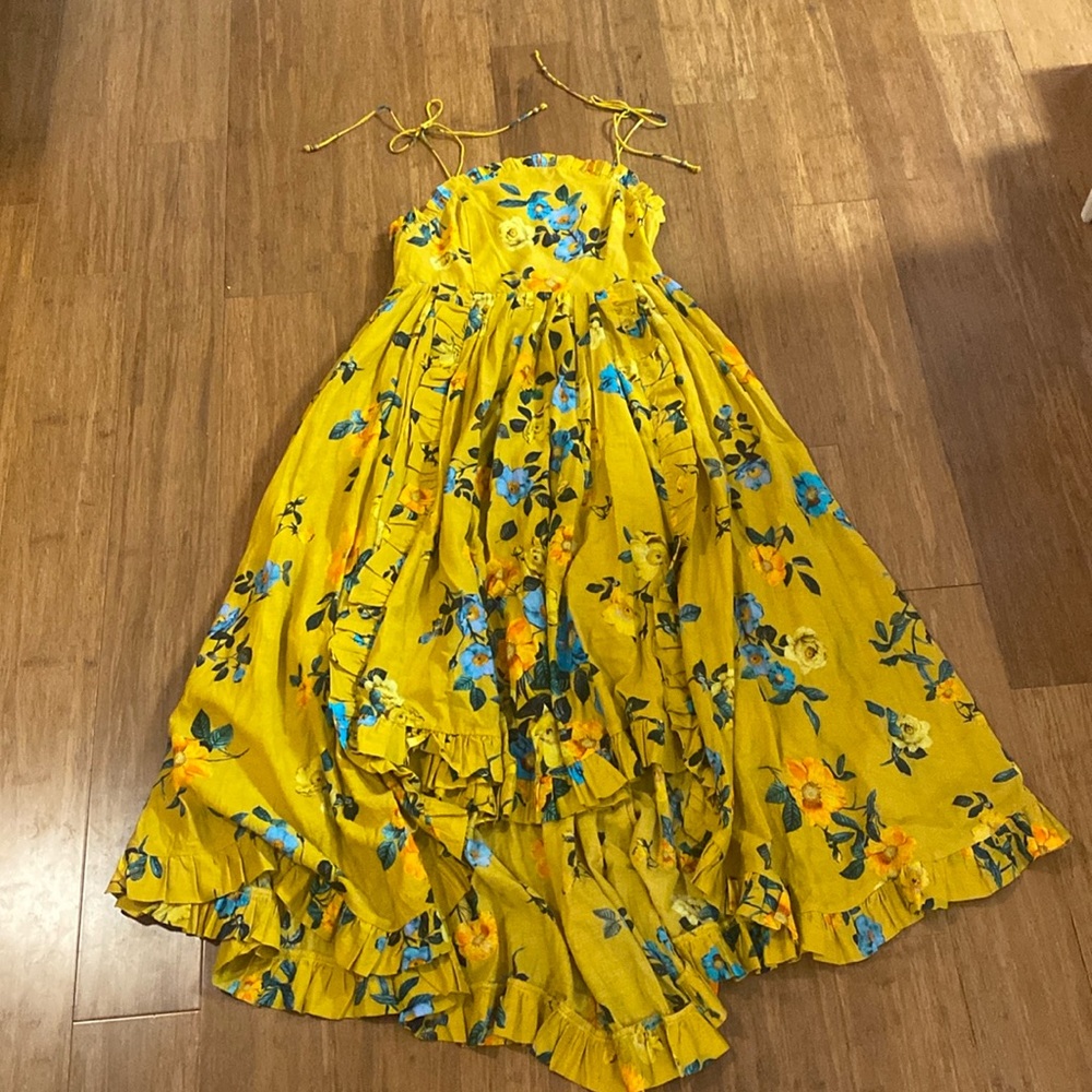 NWT Maeve by Anthropologie floral dress with ruffle details and low back